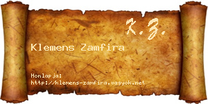 Klemens Zamfira névjegykártya